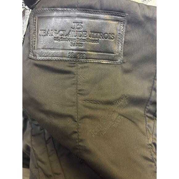 Jean Claude Jitrois Sheer White & Black Leather Accent Blouse M - Picture 7 of 9